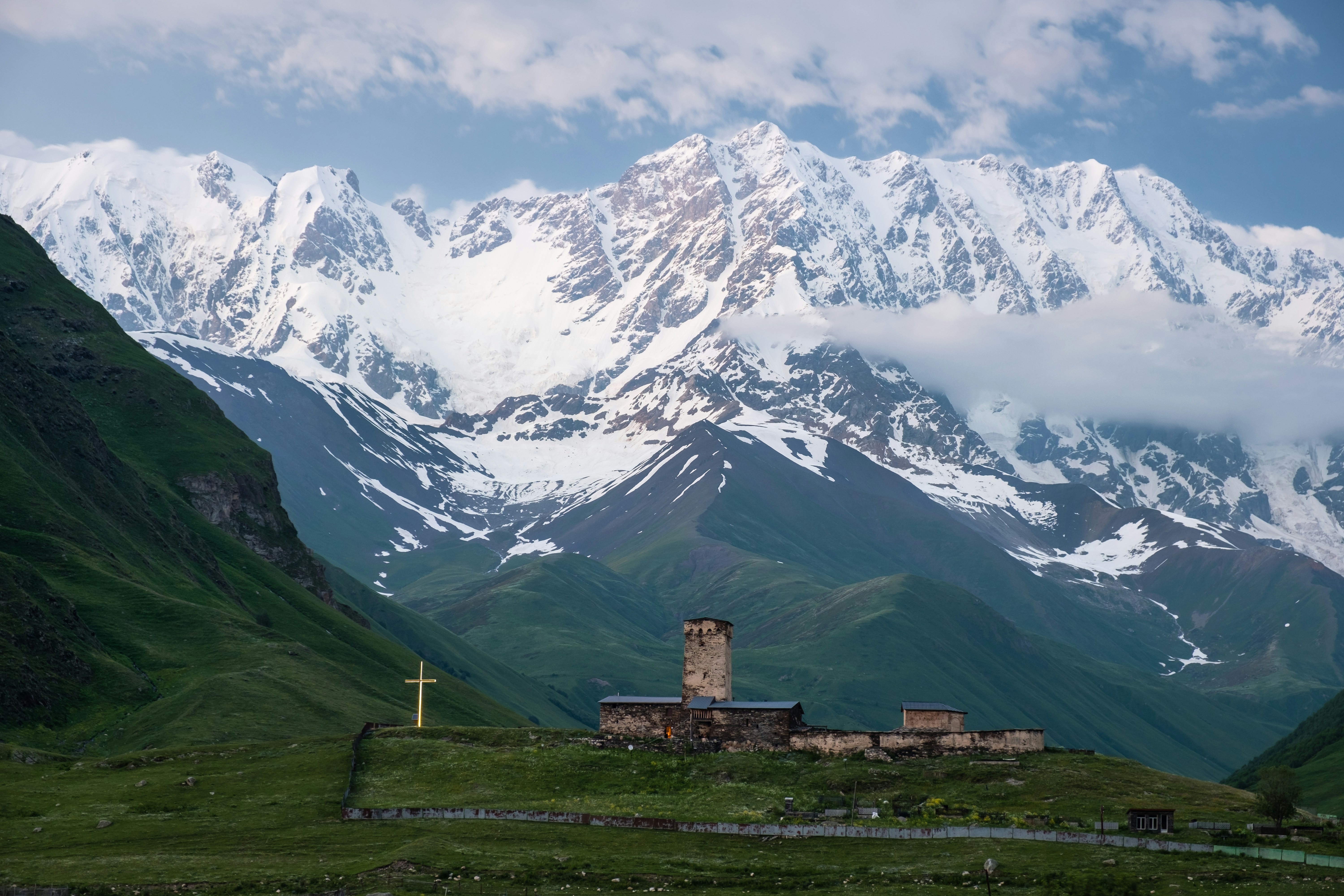 Svan towers in Mestia valley