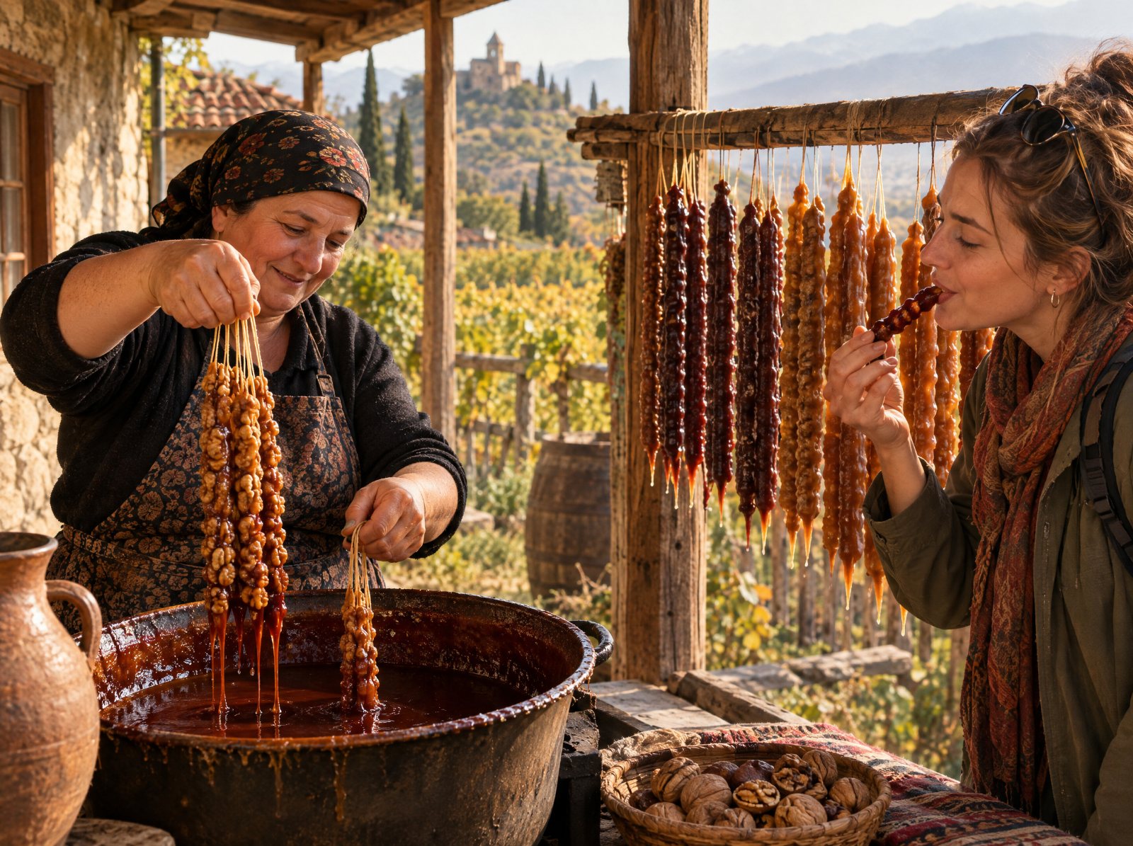 Churchkhela making in Kakheti
