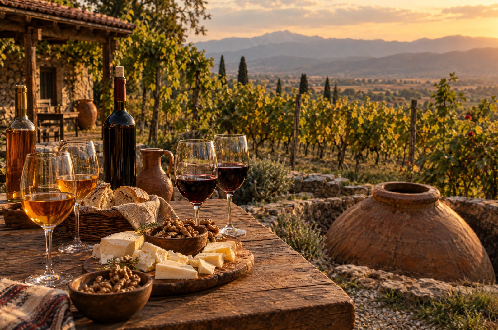 Qvevri wine tasting at a Kakheti family winery